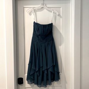 David’s Bridal Short Peacock Bridesmaids Dress